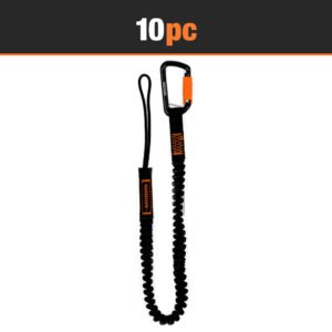 TREMMOR Tool Lanyard 35-51", 15 lb Capacity, Dual Action Carabiner - 10 pack